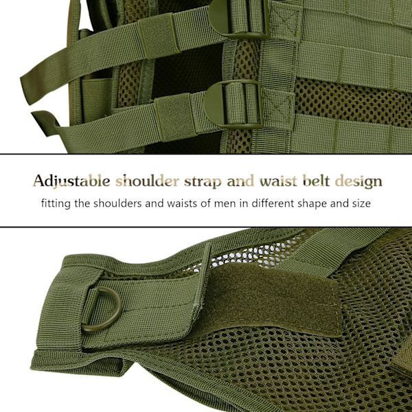 Militär Taktisk Väst i Mesh, Stridsväst med Bälte för Airsoft Mi