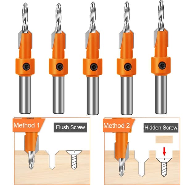 10 stk. 8 mm runde skaft Senkbor Bits Træ Senkbor