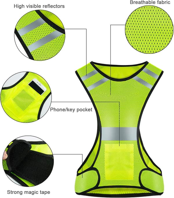 3-pack Reflexväst och Armband, Hög Synlighet Justerbar DXGHC