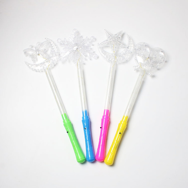 4 stk Glødende Store Glitterpinner Glødende Stjerne Måne Snøfnugg G