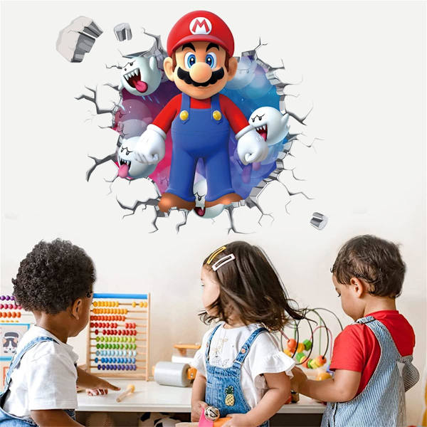 Mario Brothers väggdekaler barn tecknad sovrum bakgrund väggdekoration PVC väggdekor för pojkrum vardagsrum