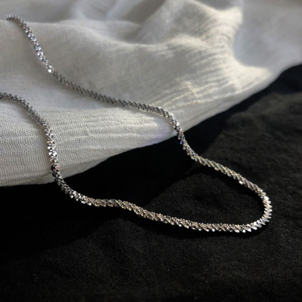 925 silverhalsband glittrande kragekedja vår ny mode