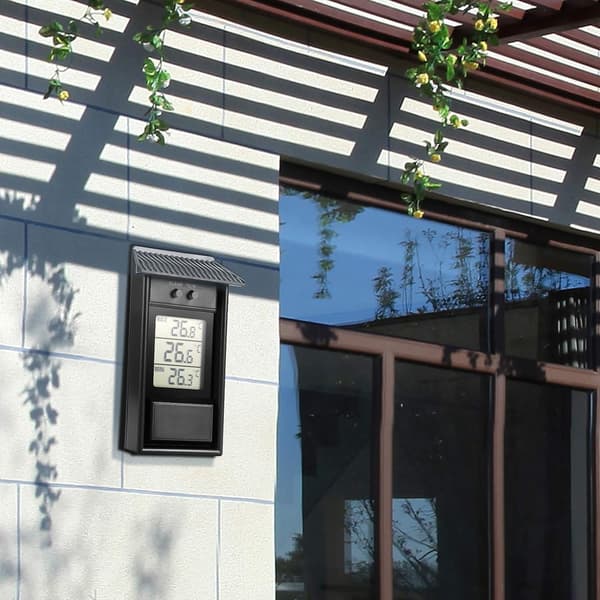 (Svart) Drivhus Termometer, Vanntett Min Digital Drivhus
