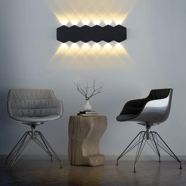 Indendørs LED Vægskinne 12W Sort Moderne Lampe, Op Ned Spot Aluminium