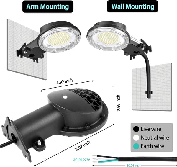 Belysning 70W LED Låve Lys Skumring til Daggry Utendørs Hage Lys 990