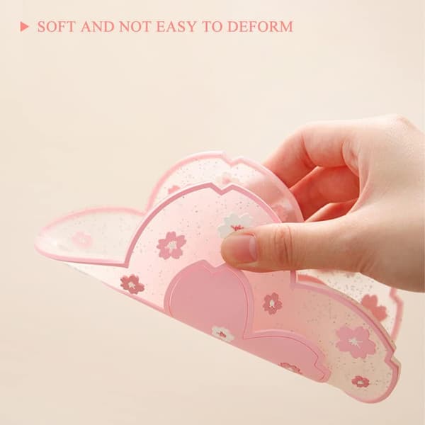 4 stk PVC Sakura Matte Kosedesign Bordmatter Kopper Anti-Skli Vaskbar