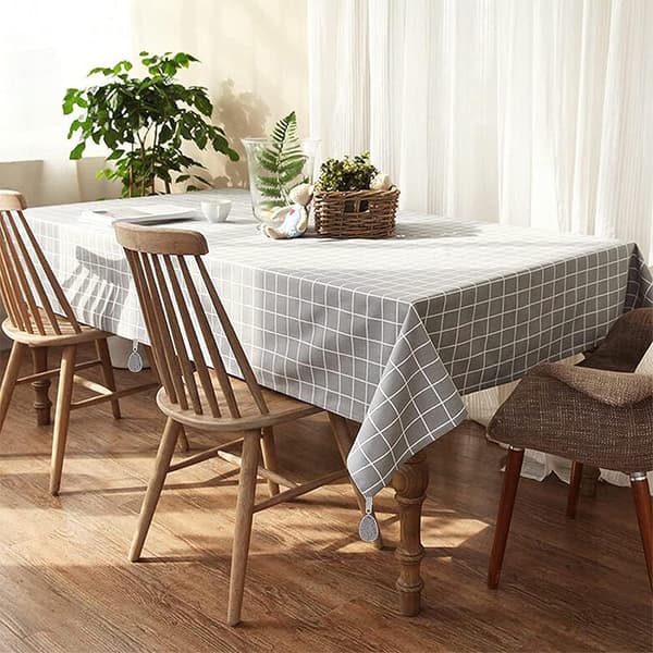 (Grå) 6 stycken bordsdukvikter, marmor bordsduksklämmor, för O