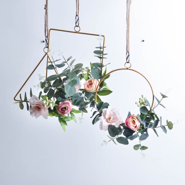 3 stk. Kunstige Peon Blomsterkrans Håndlavet Silke For Dør