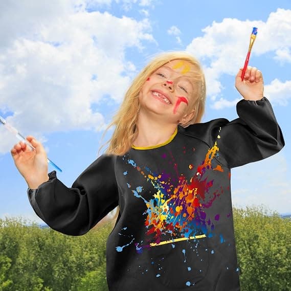 Barne-Polyester Smock 7-12 år gammel Treningsdrakt Malingforkle med