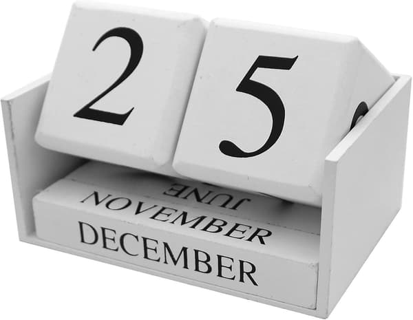 Enkel och modern träskrivbords kalender, permanent daglig block C