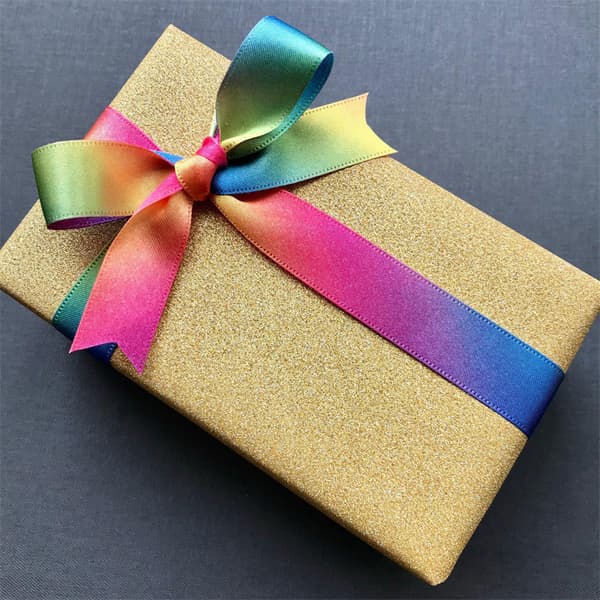 3 ruller gradient farverig regnbuebånd DIY materiale bage p