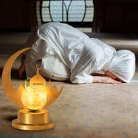 Kunst Ramadan Eid Al-Adha Varmt Lys Skrivebordsdekorasjon Måne