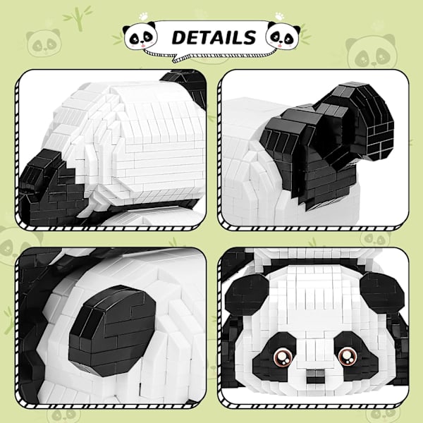 Mini Byggstenar Djurset Väskor, 1325 St Micro Mini Panda