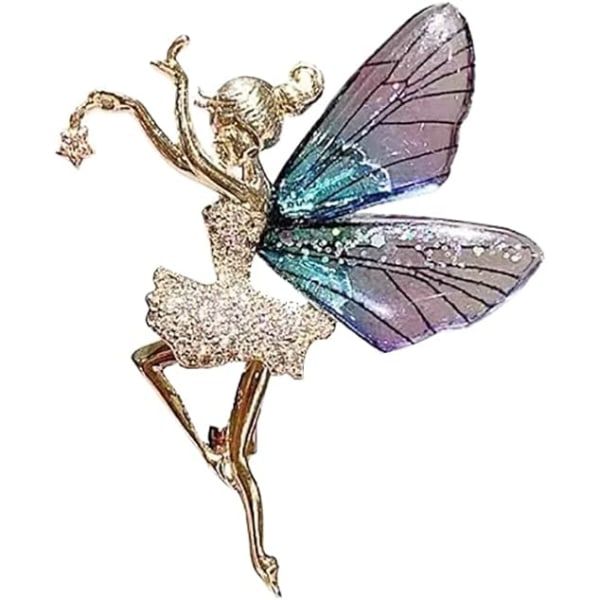 Butterfly Ballerina Brosch, Cubic Zirconia Brosch för kvinnor Flickor