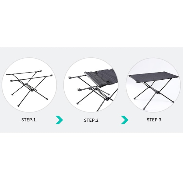 Fällbart bord för utomhusbruk i aluminiumlegering, bärbart, ultralätt, Stora