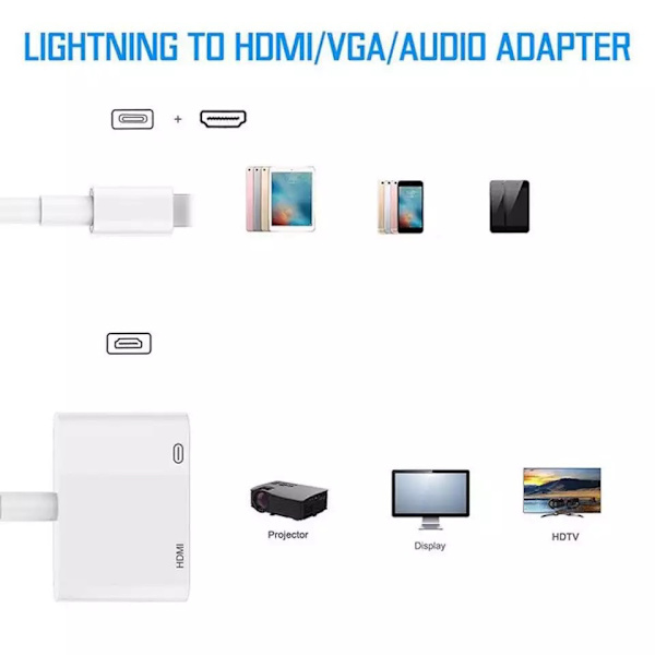 For Apple Lightning til HDMI samme skærmkabel til Apple telefon sam