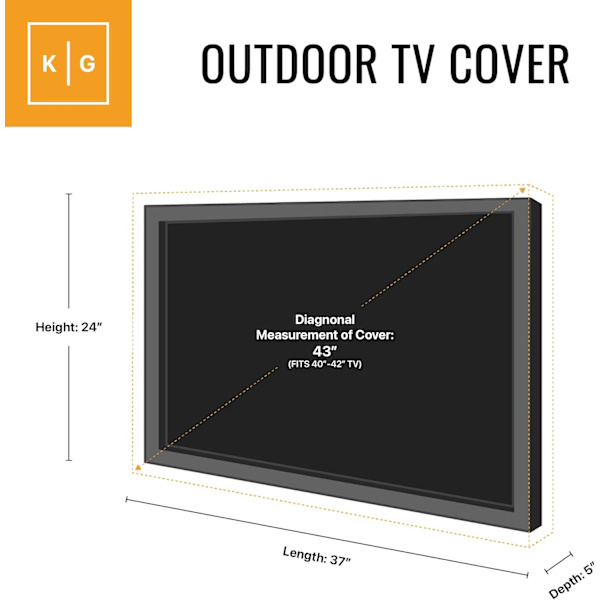 Udendørs skærmbeskyttelsesfilm til TV Sort (vc-tv-cover-24-Black
