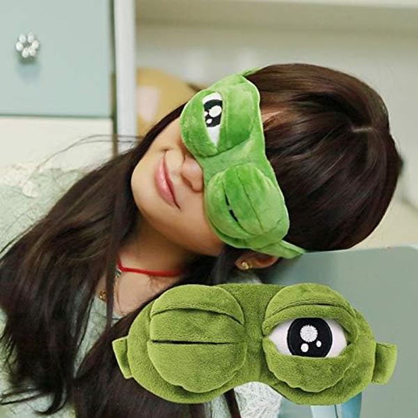 Groda Ögonmask, Rolig Sovande Ansikte Fluff Nyhet Cartoon Groda Öga