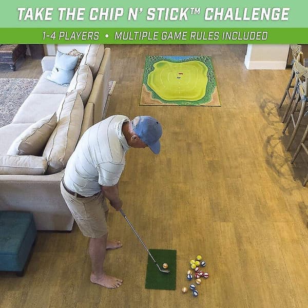 1 sæt Chip Stick Golfspil Måtte Med 16 Grip Golfbolde Og 1 Chipping Måtte