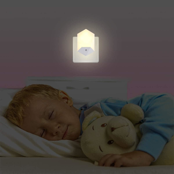 2-pack LED-nattlampor för barn med skymningssensor, automatisk PÅ/AV