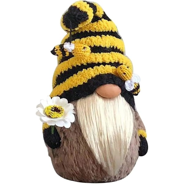 Bee Gnome Spring Solros Doll Decor, Handmade Bumble Plush DXGHC