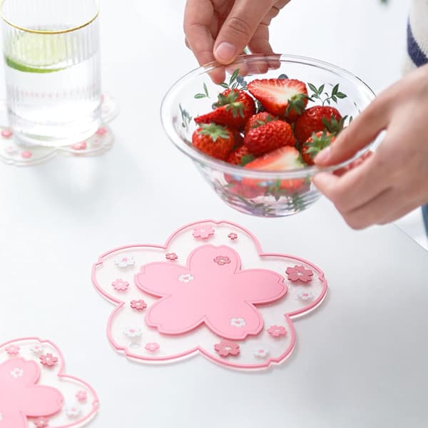 Korkunderlag 2 stk Bløde PVC Sakura Måtter Korkunderlag Bordmåtter Julegave
