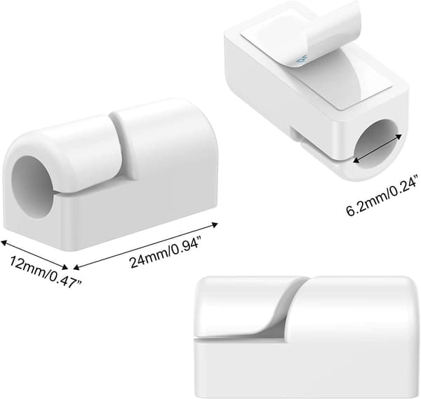 Paket med 20 självhäftande silikonkabelklämmor, Kabel O