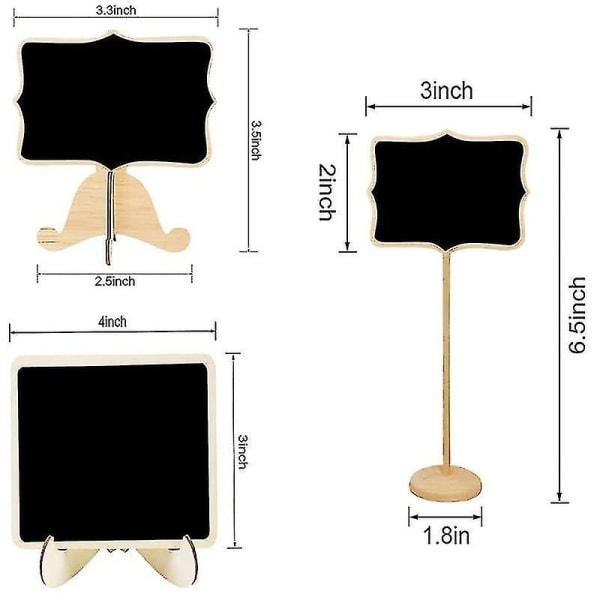 Matskyltar som är kompatibla med Party Wood Mini svarta skyltar 3 DXGHC