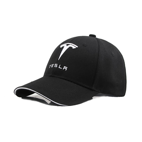 Sports Hat Outdoor Sunshade Hat Tesla Hat - Black White Letters