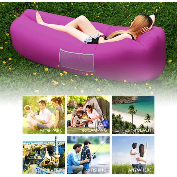 Uppblåsbar Hängmatta, Bärbar Uppblåsbar Lounger Uppblåsbar Soffa,