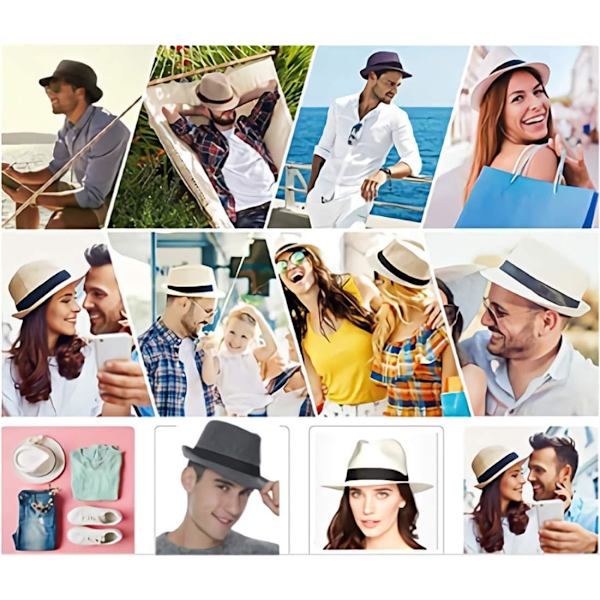 Panama Fedora Halmhat Outdoor Sport Gangster Trilby Jazz M DXGHC