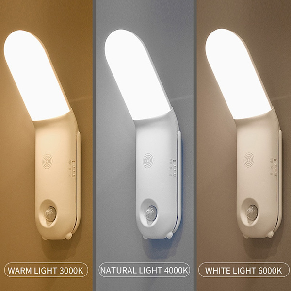 Bevegelsesaktivert nattlys Magnetisk LED-lampe Lys Vegg Soverom Hjem Dekor