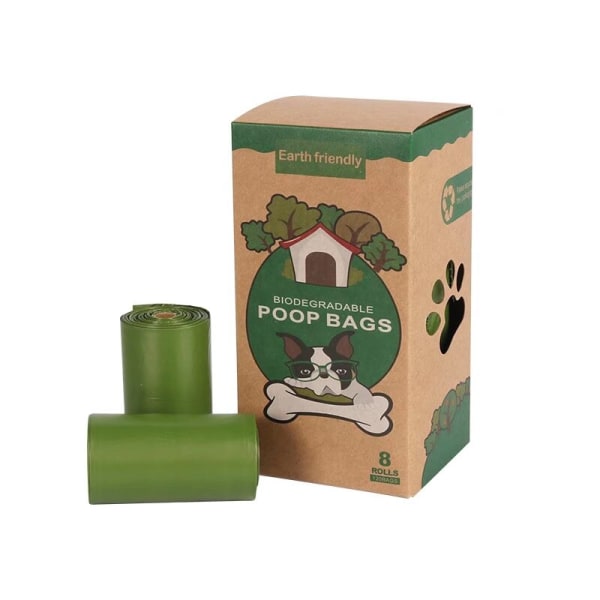 Dog Poop Bag, 8 Rolls Army Green, tjock och hållbar, lätt att DXGHC