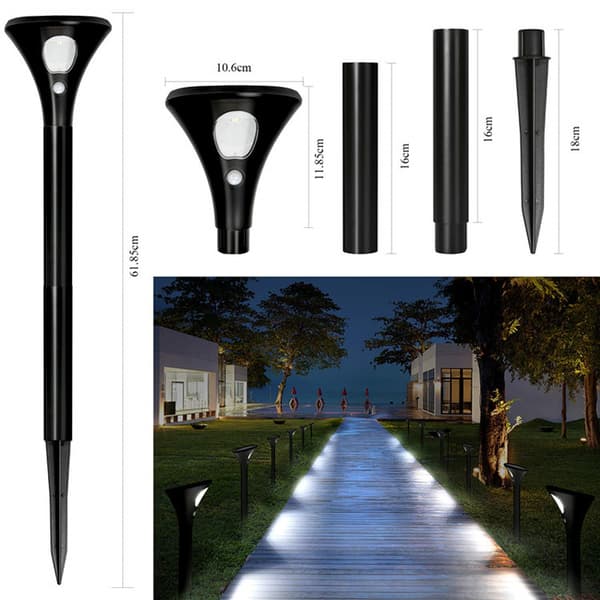 2 kpl 2-in-1 LED-aurinkovalaisimia liikeanturilla