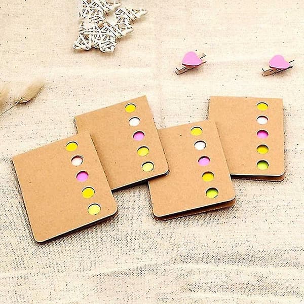 2 PAKKER  5 Farvede Cover  Stickers Posts It Note Fem Farve  Klassi