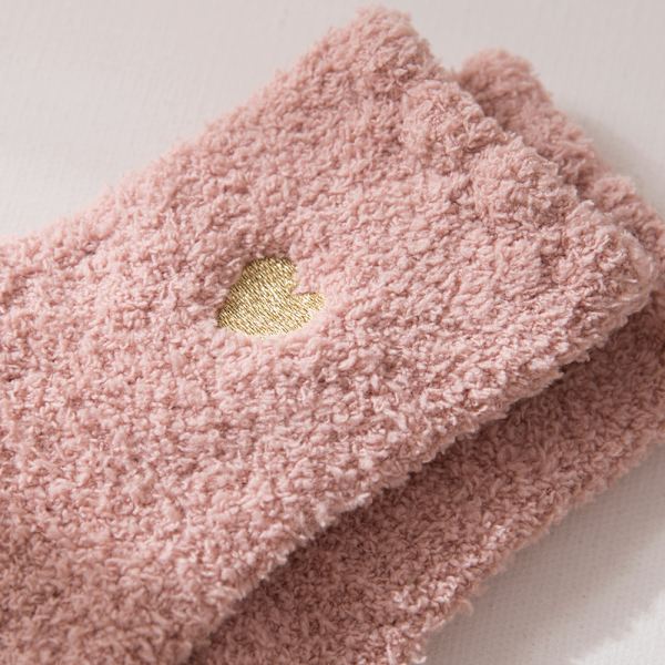 3 par rosa korallfleece strumpor för kvinnor vintervarma strumpor
