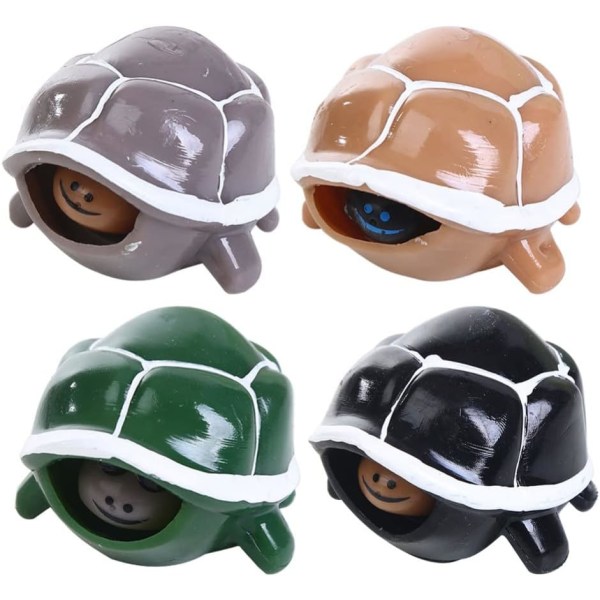 4 stk Turtle Squeeze Toys Turtle Head Toys Popping Stress Ball Des