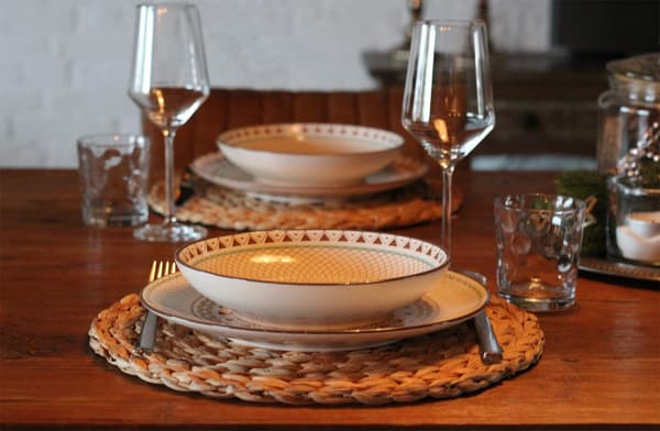 Sjögräs Underlägg (Flätat Vattenhyacint) - 35cm - Tvättsbart - Ro