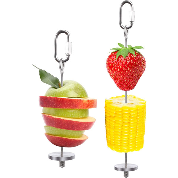 Fuglefoderholder, Fuglemadere, Rustfrit Stål Papegøje Frugt Vege