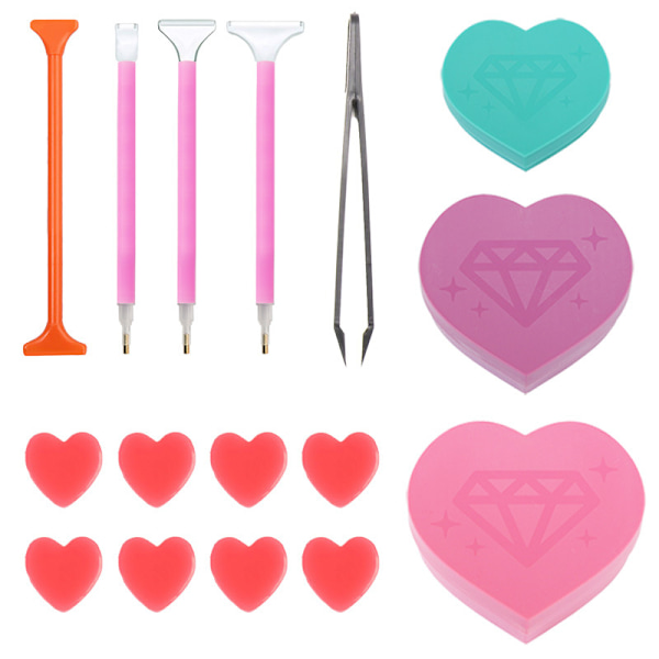 9 st Diamantmålningsplastkit Bärbar Diamantmålning Tillbehör