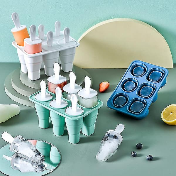 Hopfällbar silikon Popsicle Form Easy Release Återanvändbara Pops DXGHC