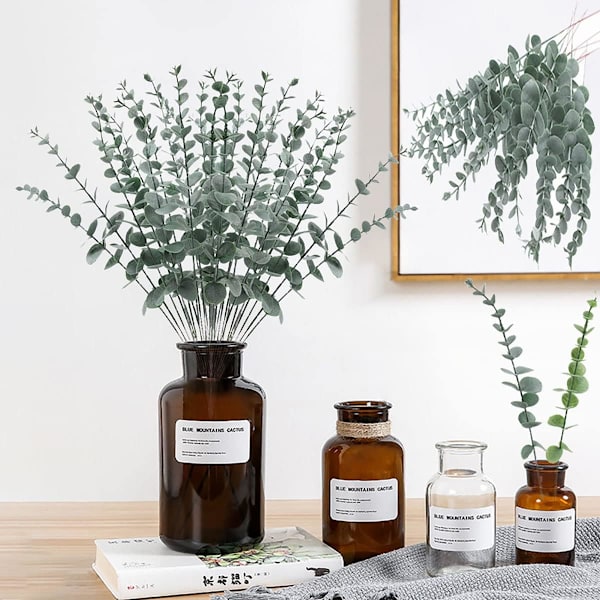 10 stk. Kunstige Eucalyptusgrene, Plastik Eucalyptus Blad DXGHC