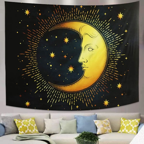 Palavaava Burning Sun and Moon Psychedelic -seinävaate Popula DXGHC