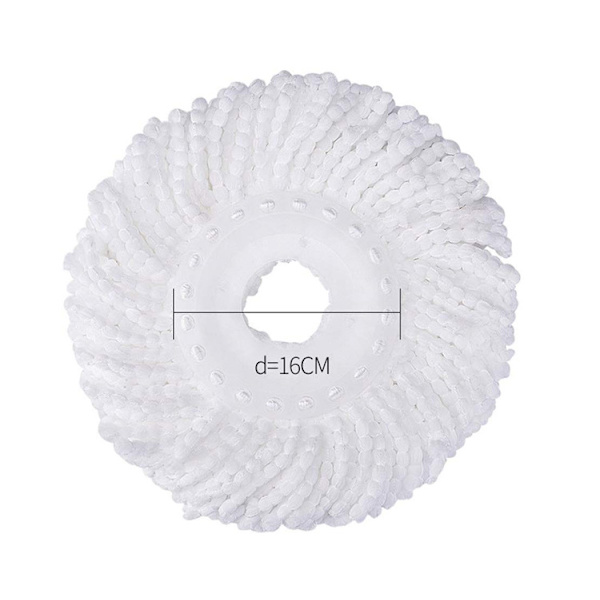 3 stk. Hvide Rotationsmopp Hoveder, Mikrofiber Mopp Bomuld