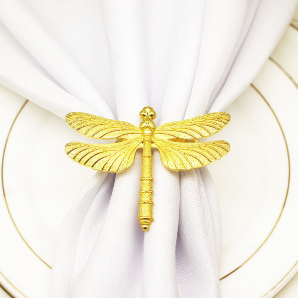 12kpl Dragonfly Lautasliina Ring Gold Hotel Table Display Lautasliina B DXGHC