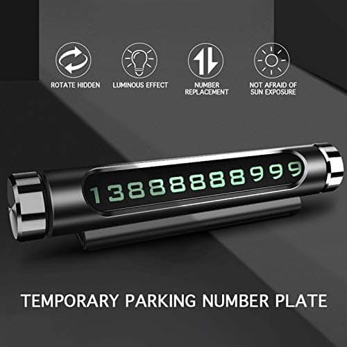 Luminous Bil Tillfällig Parkeringsskylt Rotera Telefon Registreringsskylt