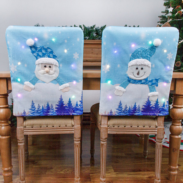 2 stk. Julelys lysstrimler julemand snemand stol co