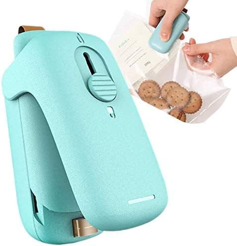 Blå, Mini Forseglingsmaskin med Kutter, 2 i 1 Lukkeenhet for