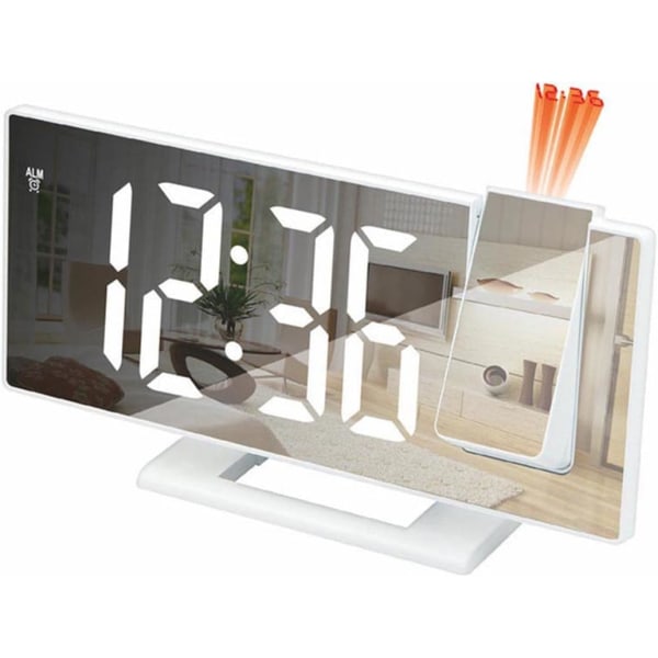 Dewenwils Simple Multi-Function Digital Mirror Clock LED Proj DXGHC