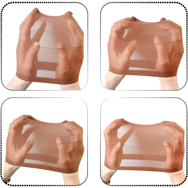 6 kpl Unisex-hiuspipoja Hengittävä Nylon-hiuspipo (Tummanruskea)
